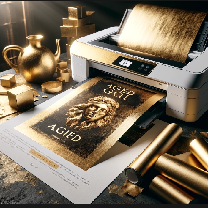 Folija za postaran zlat metaliziran digitalni tisk  50pol A4